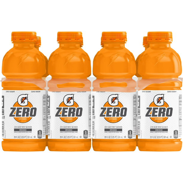 Gatorade G Zero Thirst Quencher, Orange, 20 fl oz 8 pack
