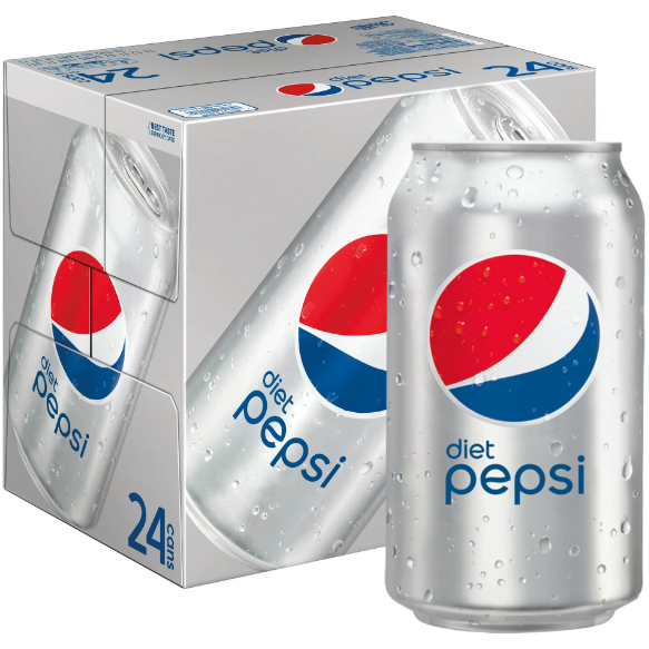 Diet Pepsi Cola Soda Pop, 12 fl oz, 24 Pack Cans