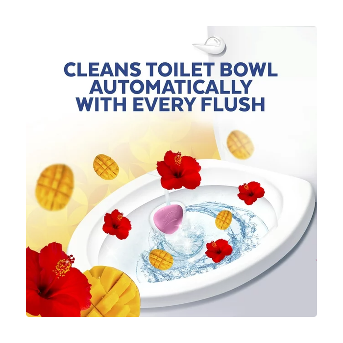 Lysol Automatic In-The-Bowl Toilet Cleaner, Cleans and Freshens Toilet Bowl, Mango & Hibiscus Scent, 2ct