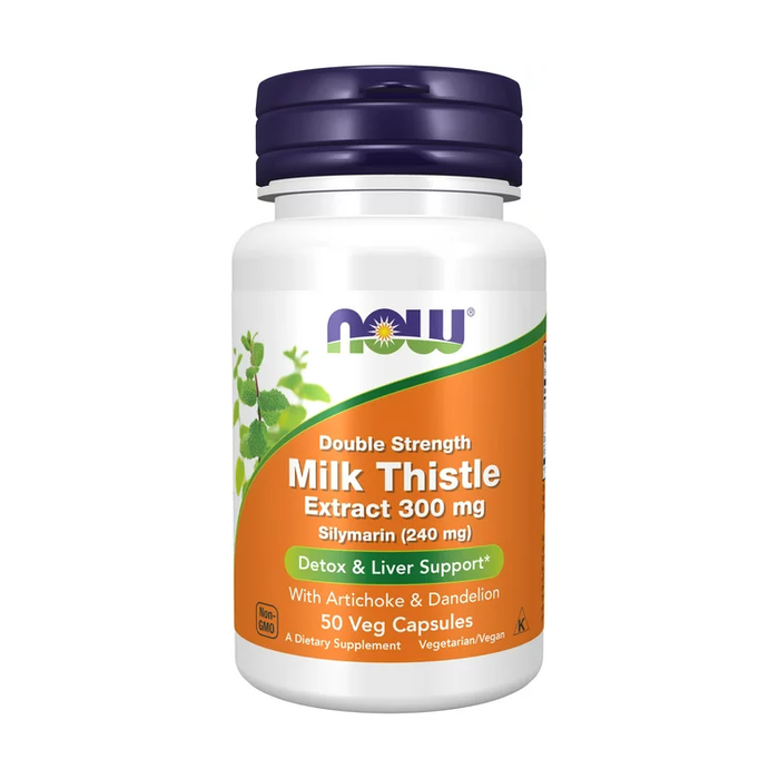 NOW Supplements, Double Strength Milk Thistle Extract 300 mg Silymarin (240 mg), 50 Veg Capsules