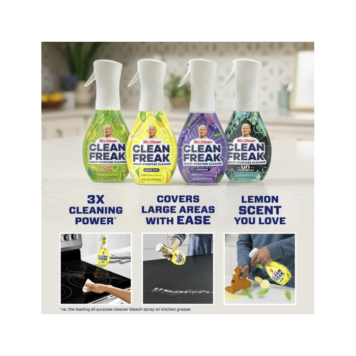 Mr. Clean Clean Freak Multi-Surface Spray Starter Kit, Lemon Zest, 16 fl oz