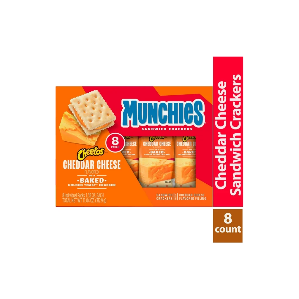 Munchies Cheetos Cheddar Cheese Sandwich Crackers, 1.38 oz, 8 Count — Custom Treats