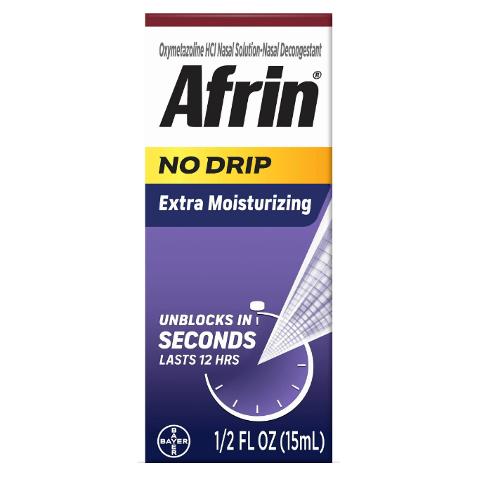 Afrin No Drip Extra Moisturizing 12 Hour Nasal Congestion Relief Spray, 1-15 mL Bottle