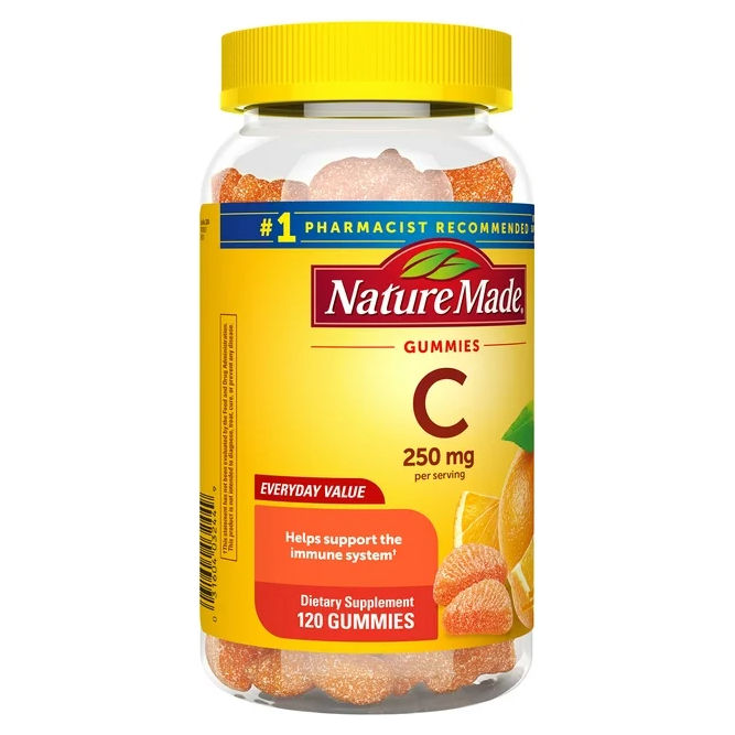 Nature Made Vitamin C 250 mg Per Serving Gummies, Dietary Supplement, 120 Count