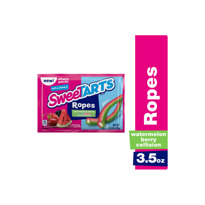 Sweetarts Ropes Watermelon Berry Chewy Fruit Flavored Candy, 3.5 oz