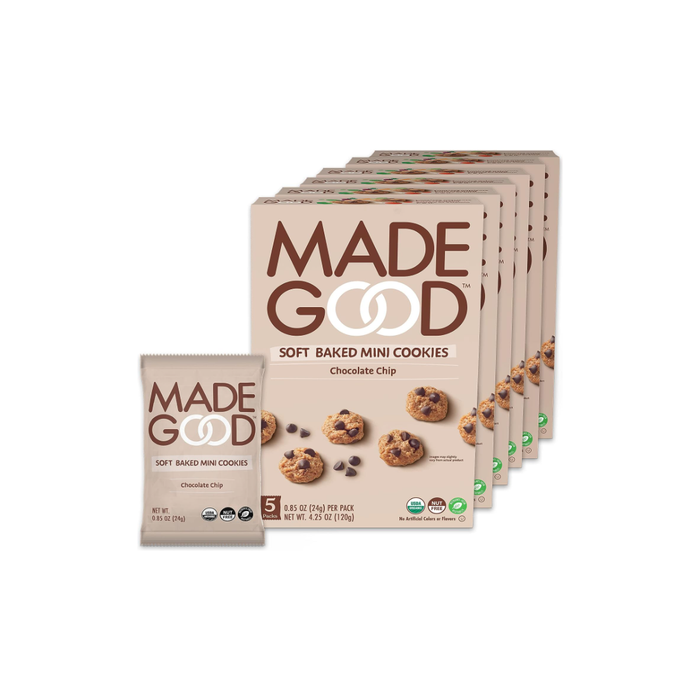 MadeGood Chocolate Chip Soft Baked Mini Cookies Pack Of 6
