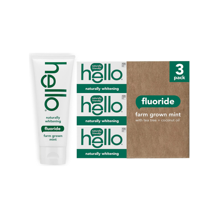 hello Naturally Whitening Fluoride, SLS-Free and Vegan Toothpaste - 4.7oz 3 (PACK)