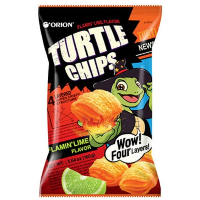 Orion Flamin Lime Flavored Turtle Chips 5.64 oz