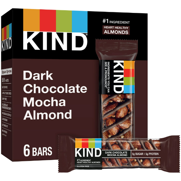 KIND Nut Bars, Dark Chocolate Mocha Almond, 1.4 oz, 6 Ct