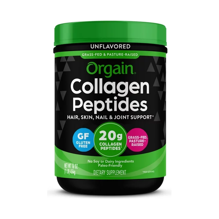 Orgain Hydrolyzed Grass Fed Collagen Peptides Powder, Unflavored, 20g Collagen, 1lb