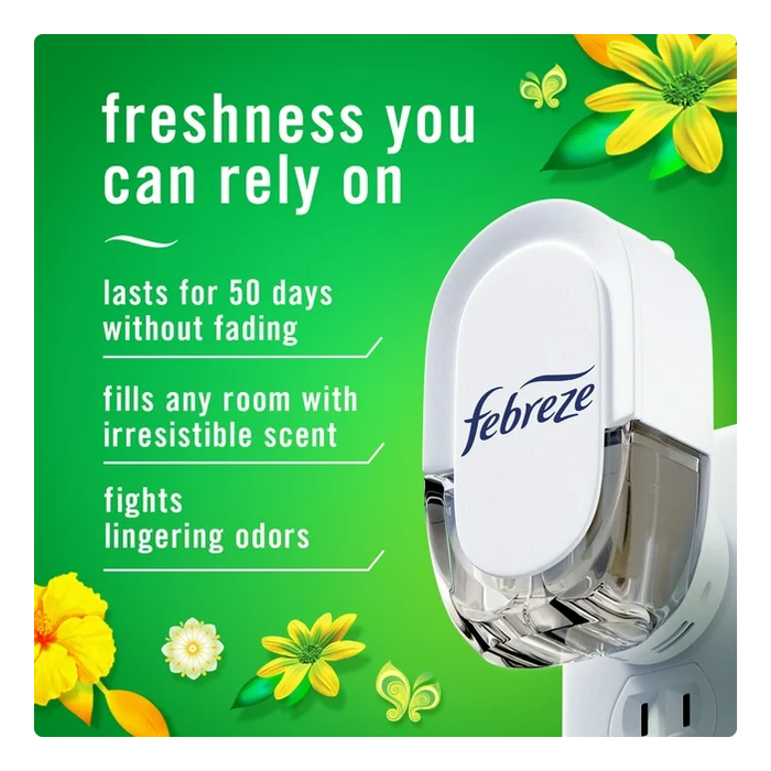 Febreze Plug Odor-Fighting Air Freshener Refills with Gain Original Scent, 0.87 oz 2 Ct