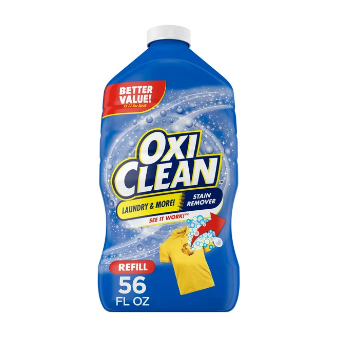 OxiClean Laundry Stain Remover Refill, 56 fl oz + OxiClean Laundry Stain Remover Spray, 21.5 fl oz  Bundle Pack