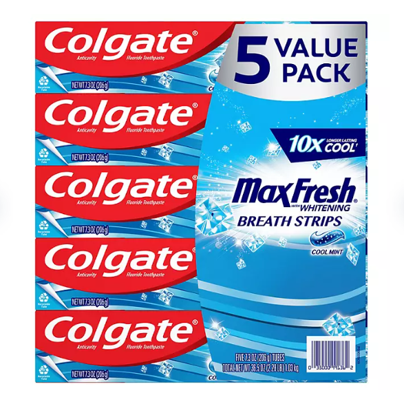 Mini Colgate Toothpaste Supe Rmini Colgate MaxFresh Toothpaste with Mini Breath Strips, Cool Mint 7.3 oz ...