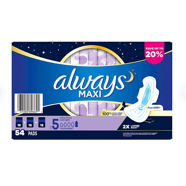 Always overnight online pads