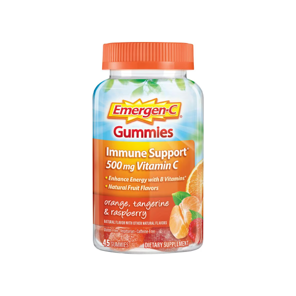 EmergenC Vitamin C Immune Support Gummies Orange, Tangerine & Raspb