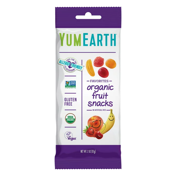 YumEarth Organic, Gluten-Free Fruit Flavor Fruit Snacks, 2 oz Bag