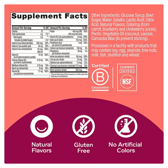 OLLY Women's Multivitamin Gummy, Health & Immune Support, Berry (200 ct.)