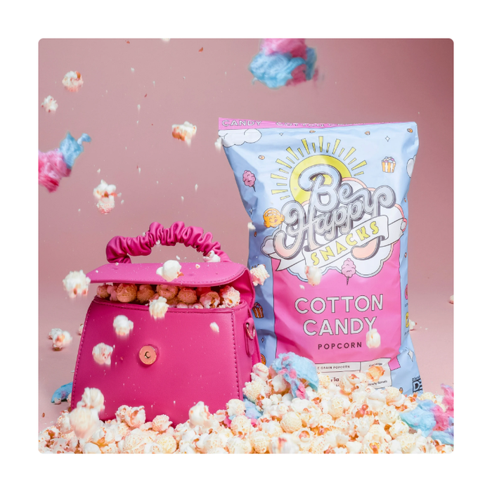 BE HAPPY SNACKS D'Amelio Cotton Candy Popcorn, Gluten-Free, 5 oz