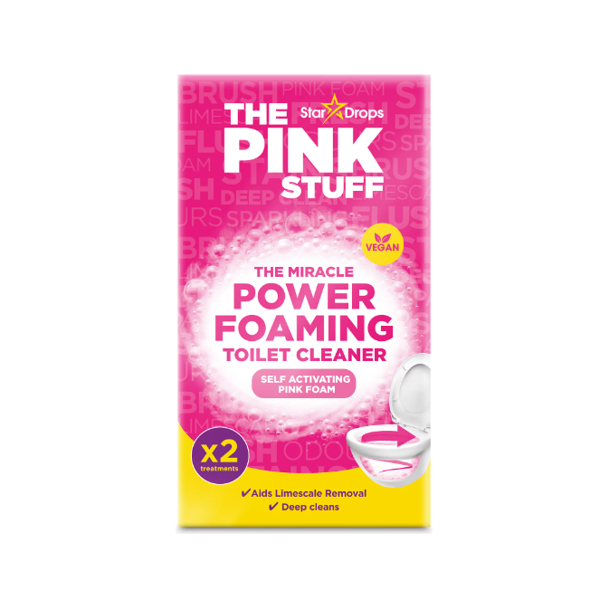 The Pink Stuff, Miracle Power Foaming Powder for Toilets, Bathroom Cleaner, 2 Pack, 7 oz.