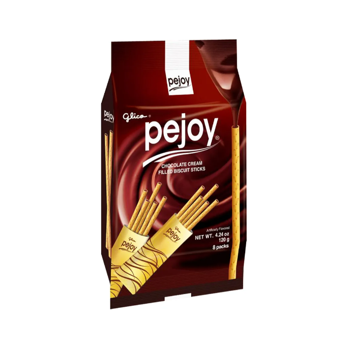 Glico Pejoy Chocolate Cream Filled Biscuit Sticks Family Pack 4.24oz(120g) 8 Packs