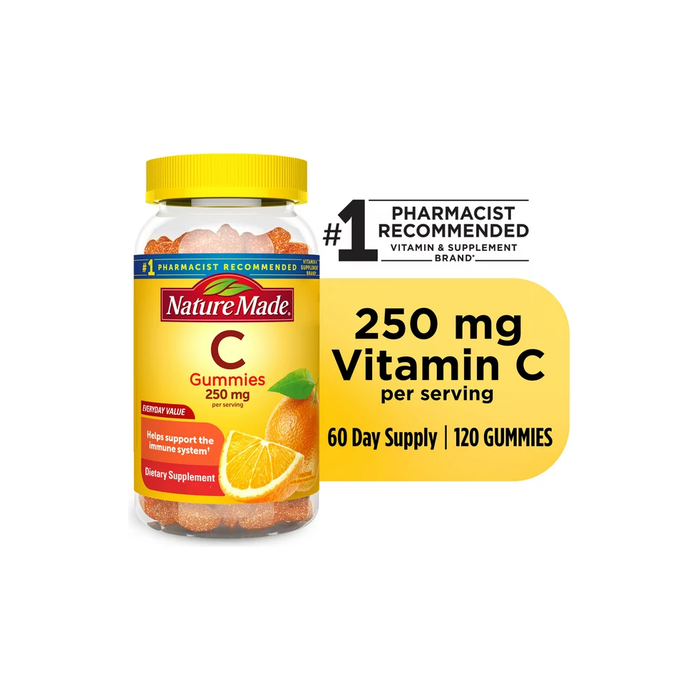 Nature Made Vitamin C 250 mg Per Serving Gummies, Dietary Supplement, 120 Count