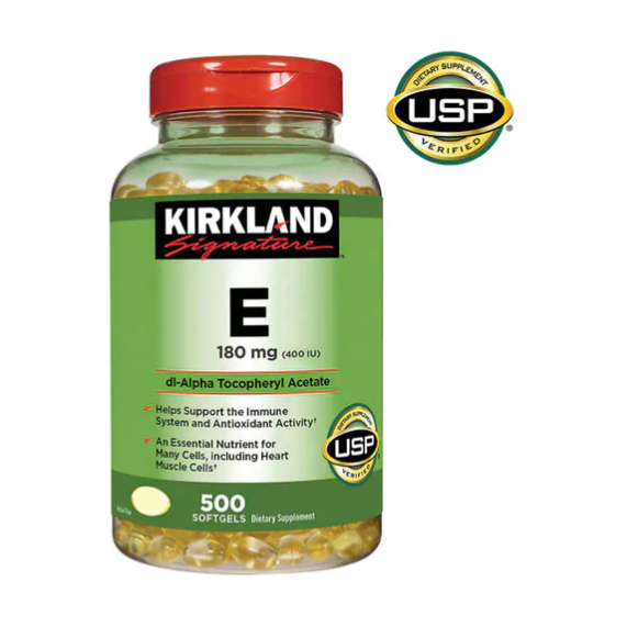 Kirkland Signature Vitamin E 180 mg., 500 Softgels — Custom Treats