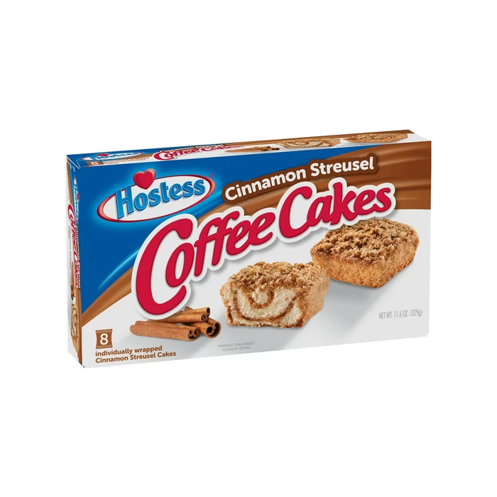 HOSTESS Cinnamon Coffee Cake, Topped with Streusel, Individually Wrapped, 8 Count, 11.6 oz
