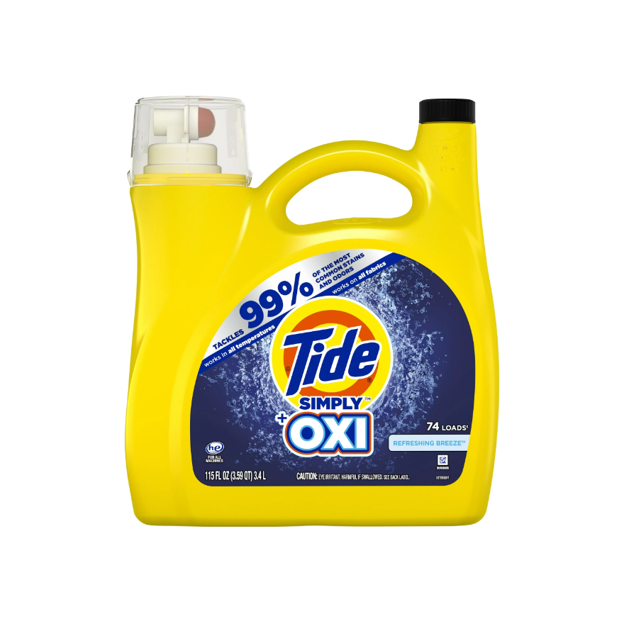 Tide Simply Oxi, 74 Loads Liquid Laundry Detergent, 115 fl oz — Custom