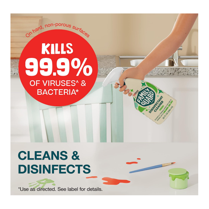 FamilyGuard Brand Disinfectant Cleaner, 32 oz, Fresh, Multisurface Trigger Spray 3 PACK