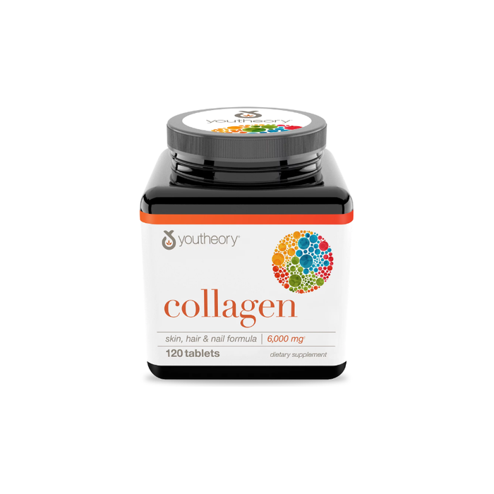 Youtheory Collagen with Vitamin C, Advanced Hydrolyzed Formula for Optimal Absorption, Skin, Hair, Nails and Joint Support, 120 Ct