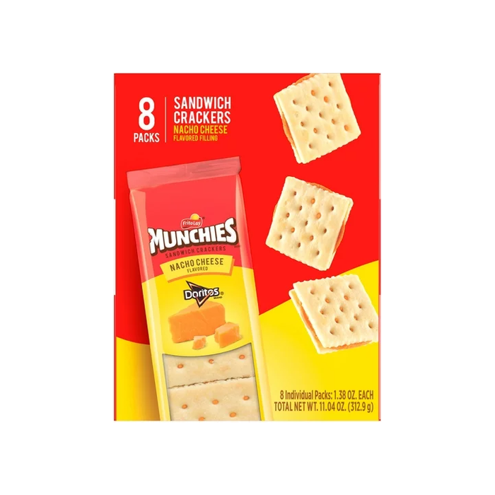 Munchies Doritos Nacho Cheese Sandwich Crackers, 1.38 oz, 8 Count
