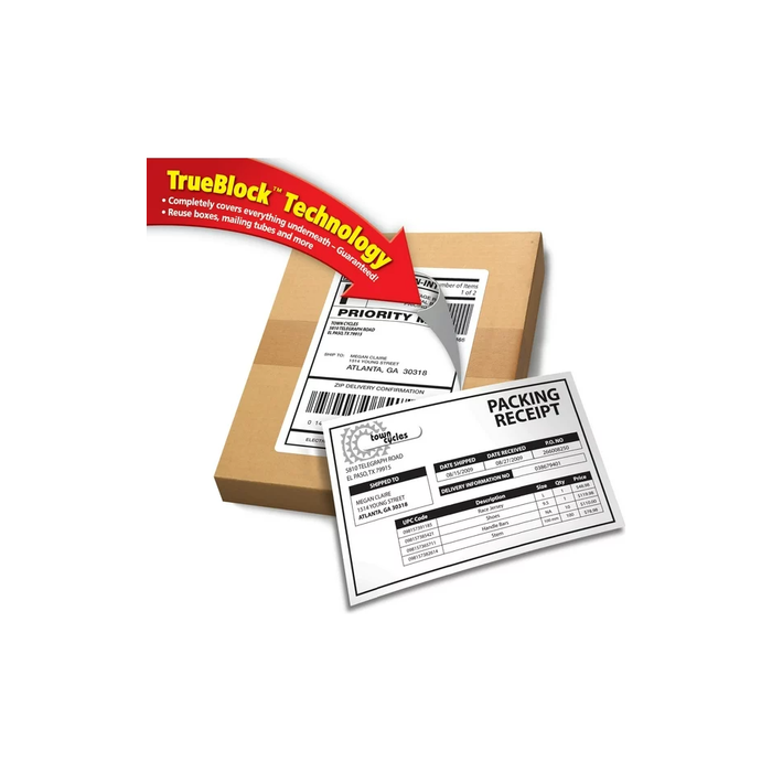 Trueblock Injet Avery Shipping Labels, 5.5 x 8.5, White, TrueBlock, Inkjet, 20 Labels ...