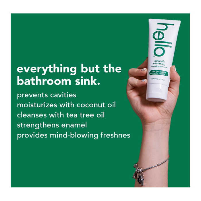 hello Naturally Whitening Fluoride, SLS-Free and Vegan Toothpaste - 4.7oz 3 (PACK)