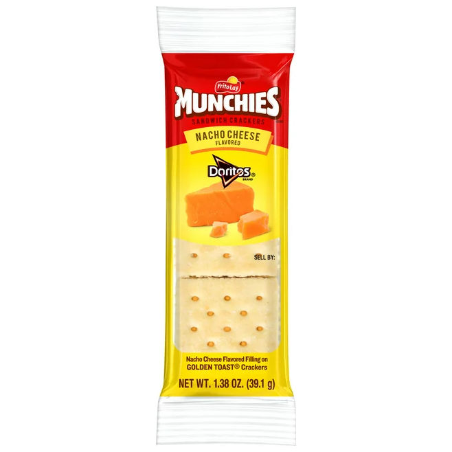 Munchies Doritos Nacho Cheese Sandwich Crackers, 1.38 oz, 8 Count