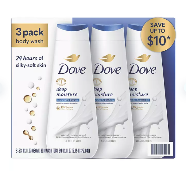 Dove Nourishing Body Wash, Deep Moisture (23 fl. oz., 3 pk.)