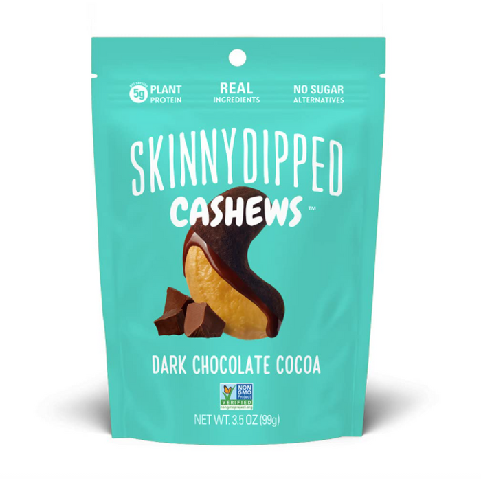 SkinnyDipped Dark Chocolate Cocoa Cashews 3.5oz