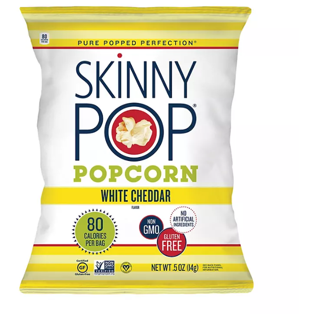 SkinnyPop Popcorn Dairy-Free White Cheddar Popcorn 0.5 oz