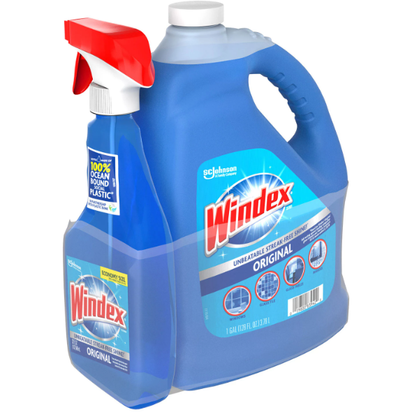 Windex Original Glass Cleaner (128 oz. Refill + 32 oz. Trigger)