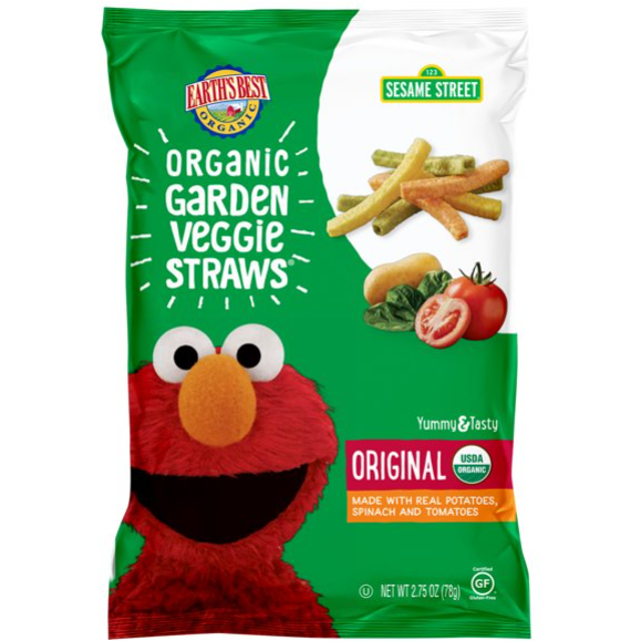 Earth's Best Organic Sesame Street Original Garden Veggie Straws, 2.75 oz.