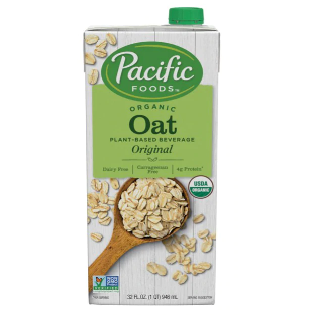 Pacific Foods Organic Oat Milk, Original, Plant-Based Shelf Stable Milk, 32 oz