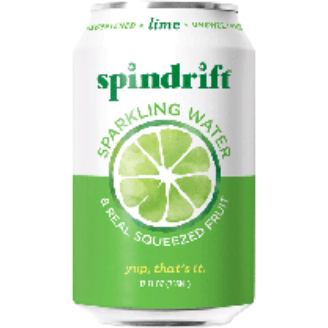 Spindrift Sparkling Water, Lime Real Squeezed Fruit 12oz