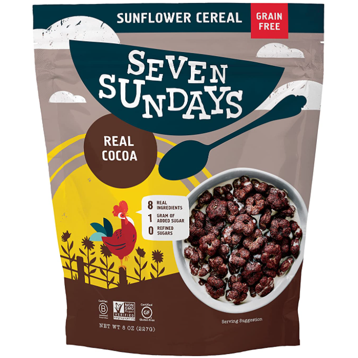 Seven Sundays Grain Free Real Cocoa Sunflower Cereal (8 Oz Bag)
