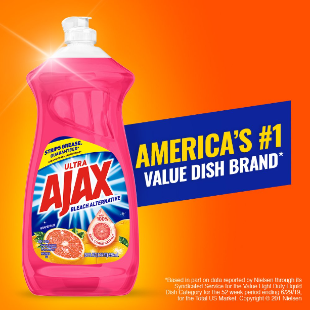 AJAX Ultra Bleach Alternative Liquid Dish Soap, Grapefruit, 28 Fluid Ounce