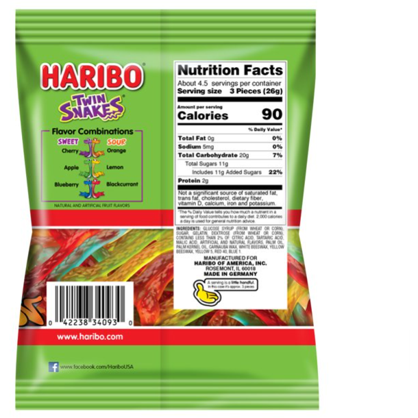 Haribo Confectionery Twin Snakes 5oz