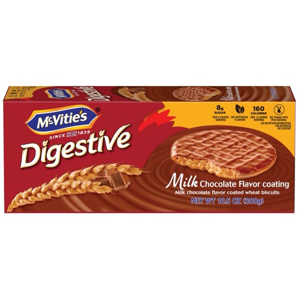 McVitie's Digestives Biscuits Milk Chocolate Flavor Coating, 10.5 Oz.