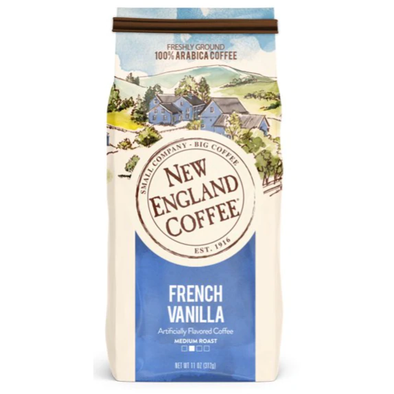 New England Coffee French Vanilla Medium Roast Ground Coffee, 11 Oz
