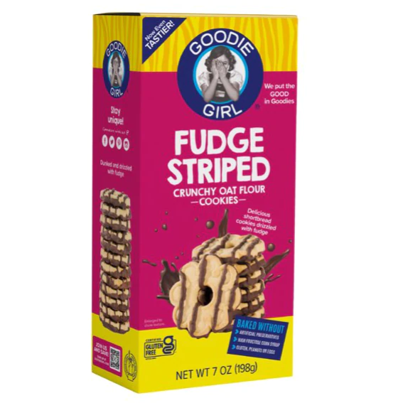 Goodie Girl Cookies Gluten-Free Fudge Striped Cookies, 7 Oz
