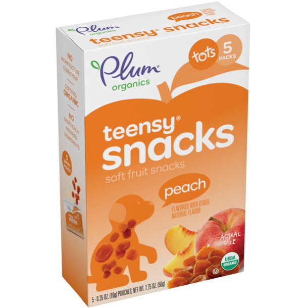 Plum Organic Stage 2, Peach Baby Snack, 1.75 oz Box
