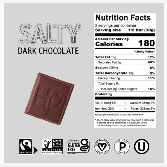 HU KITCHEN Salty Chocolate Bar, 2.1 OZ