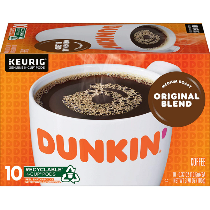 Dunkin' Original Blend Medium Roast Coffee, 10 Keurig K-Cup Pods